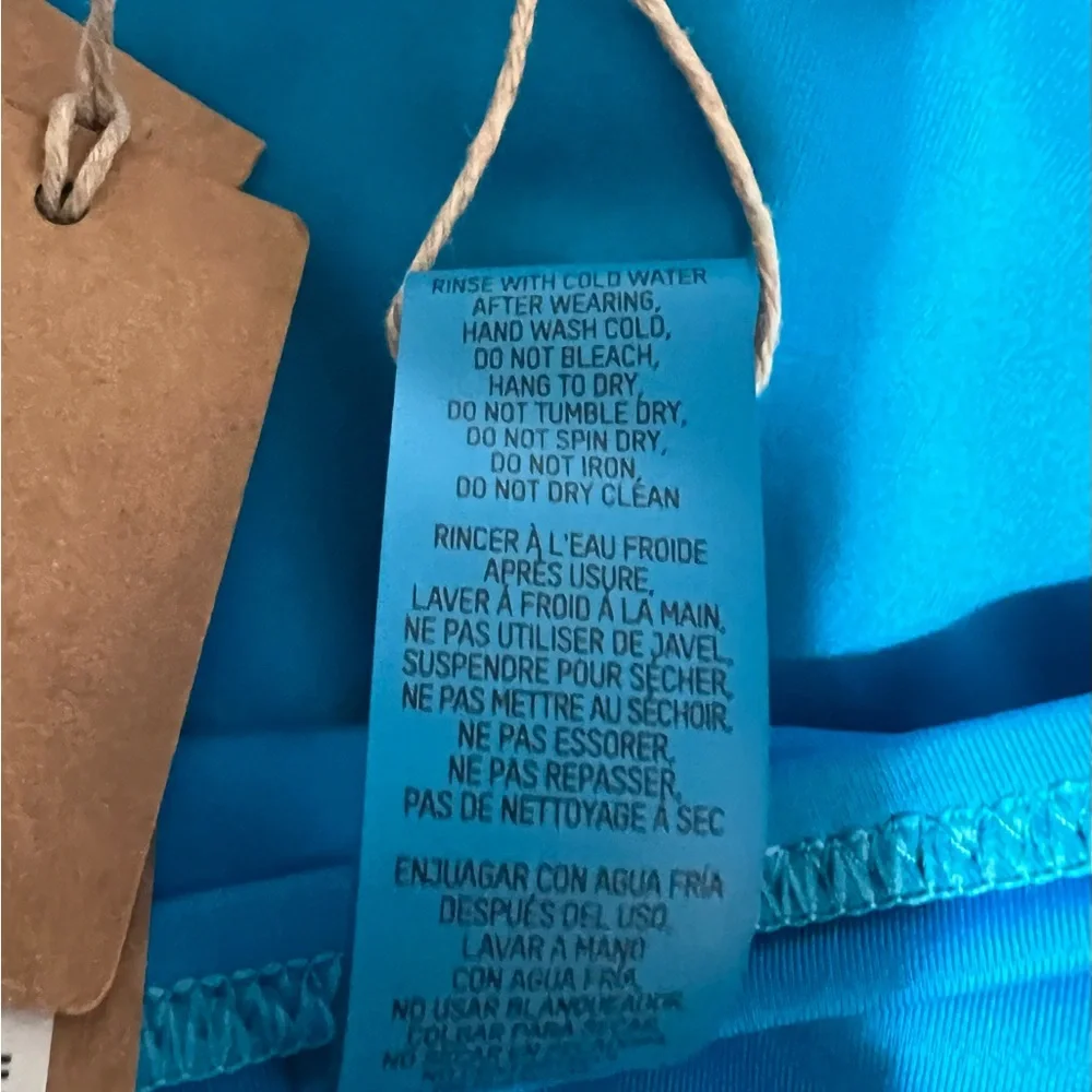 SKIMS Signature Swim Lace Up Monokini Turquoise Blue XL Beach Kim Kardashian NWT